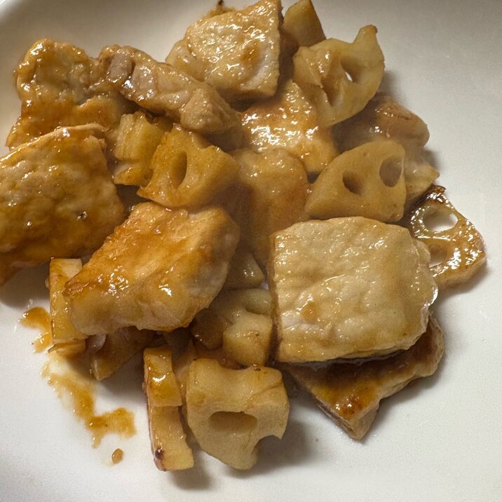 蓮根と豚肉のやきもの